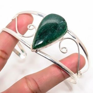 Green Aventurine Gemstone Silver Cuff